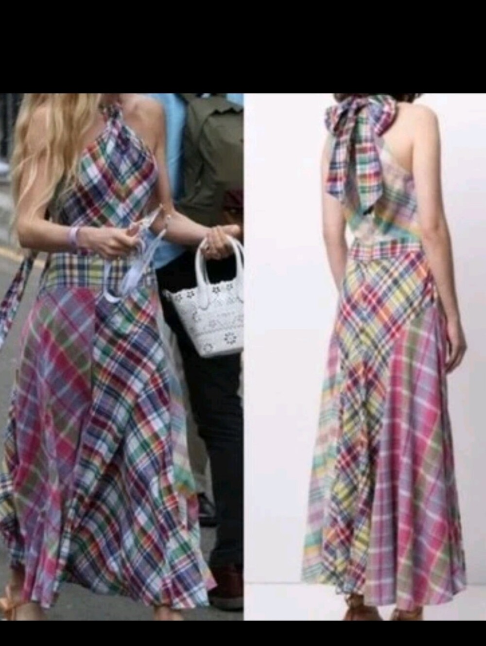 HTF AMAZING Polo Ralph Lauren Multi Madras Maxi Dress Size 8-Rare - Picture 3 of 11